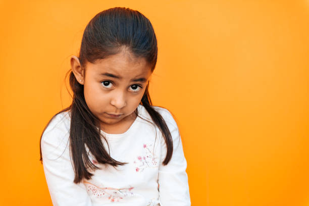 Little Girl Facial Expressions Portrait of a sad little girl Guilty but Not think so stock pictures, royalty-free photos & images